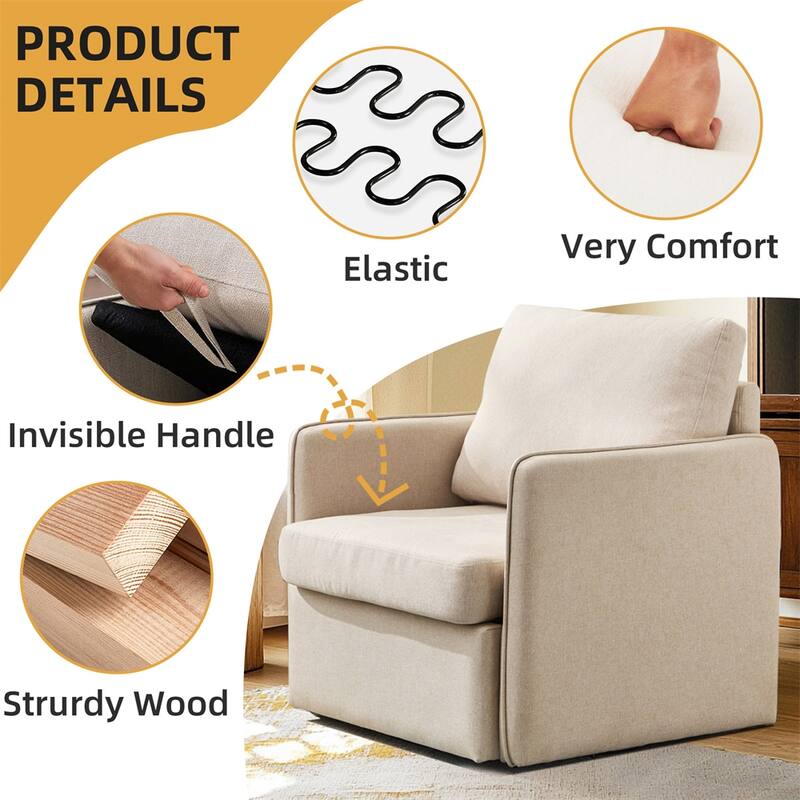 Swivel Accent Chair,Comfy Single Sofa Chair with Storage,Arm Chair