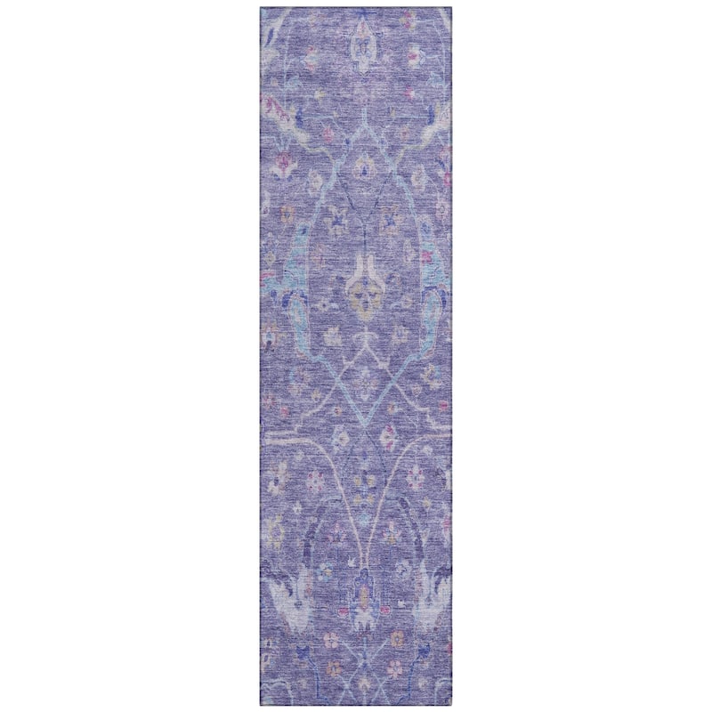 Machine Washable Indoor/ Outdoor Traditional Vintage Chantille Rug