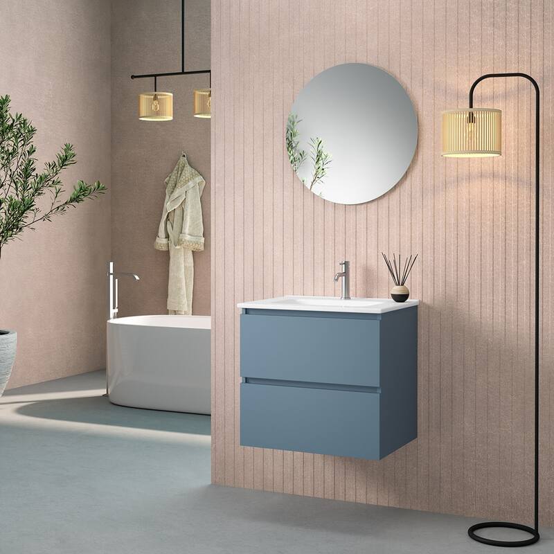 WS Bath Collections Flora C60.000 Flora 24" Single Wall Mounted Vanity