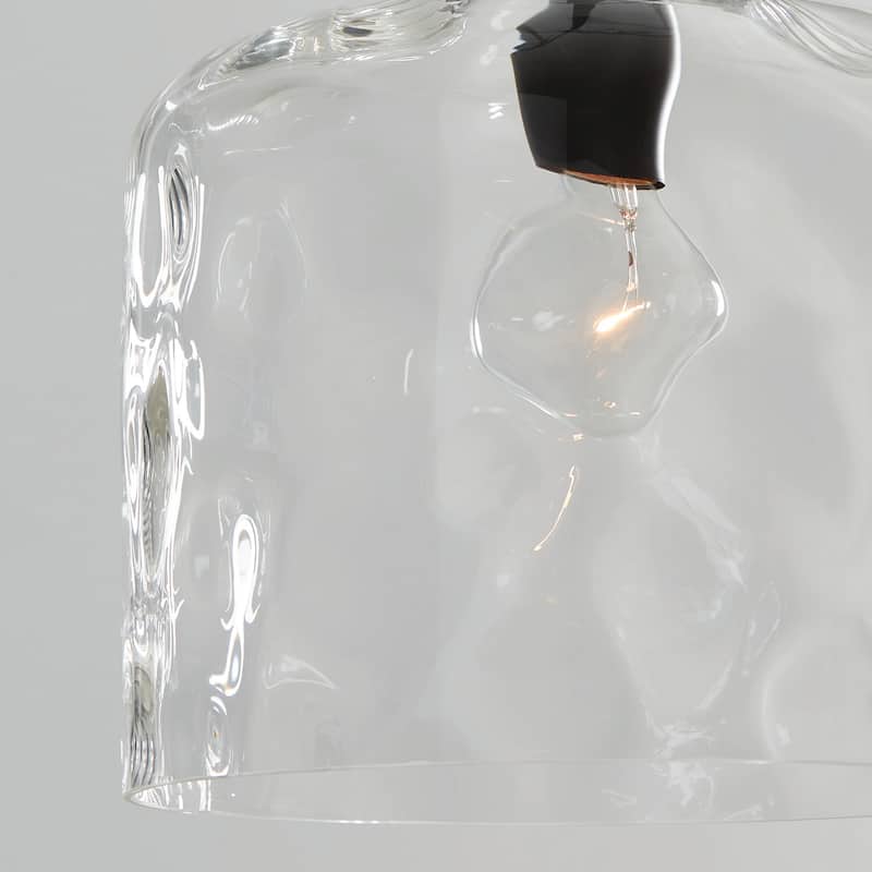 1-Light Clear Water Glass Shade Pendant