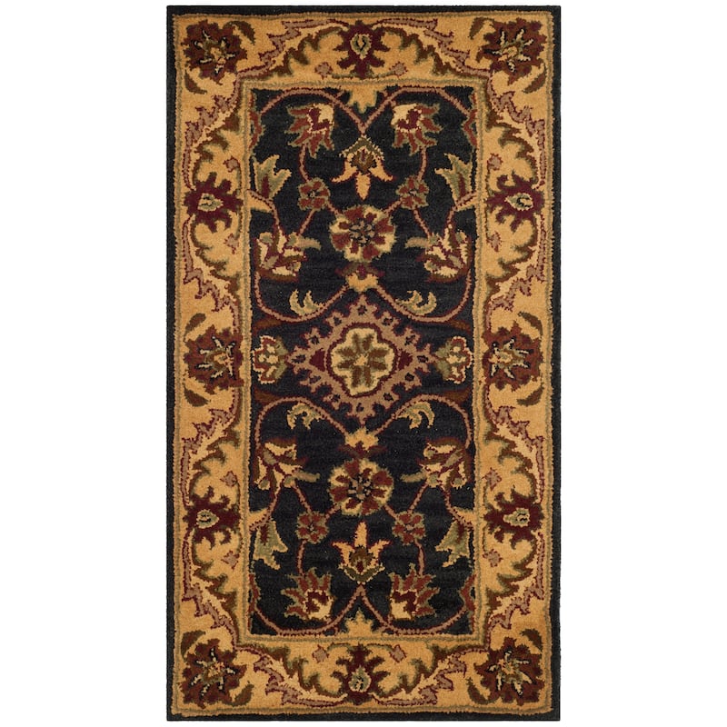 SAFAVIEH Handmade Golden Effie Tomika Traditional Oriental Wool Rug - 2'3" x 4' - Black/Gold
