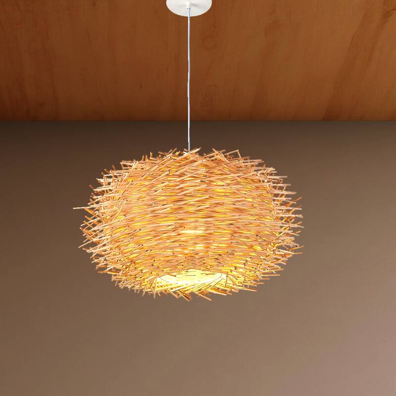 20 inch bamboo bird nest shape pendant