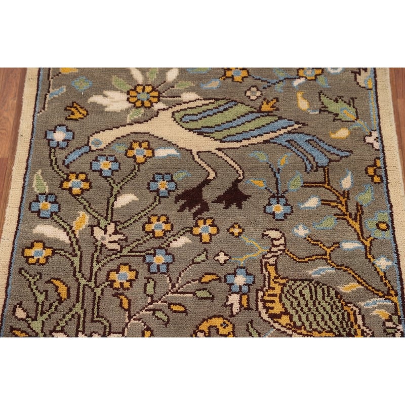 Animals Design Ziegler Indian Foyer Rug Handmade Wool Carpet - 2'11"x 5'1"