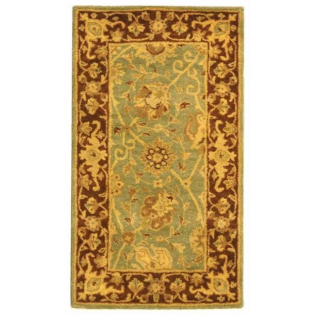 SAFAVIEH Handmade Antiquity Mazie Traditional Oriental Wool Rug - 2'3" x 4' - Green/Brown