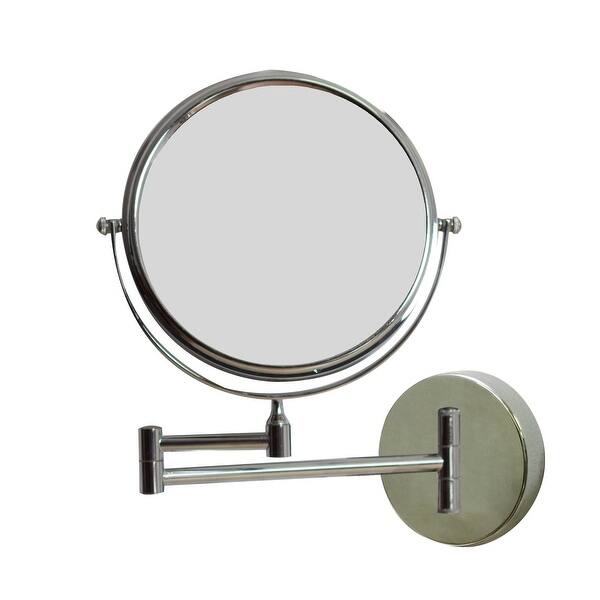 8in. W Round BrassMirror Wall Mount Magnifying Mirror In Chrome Color