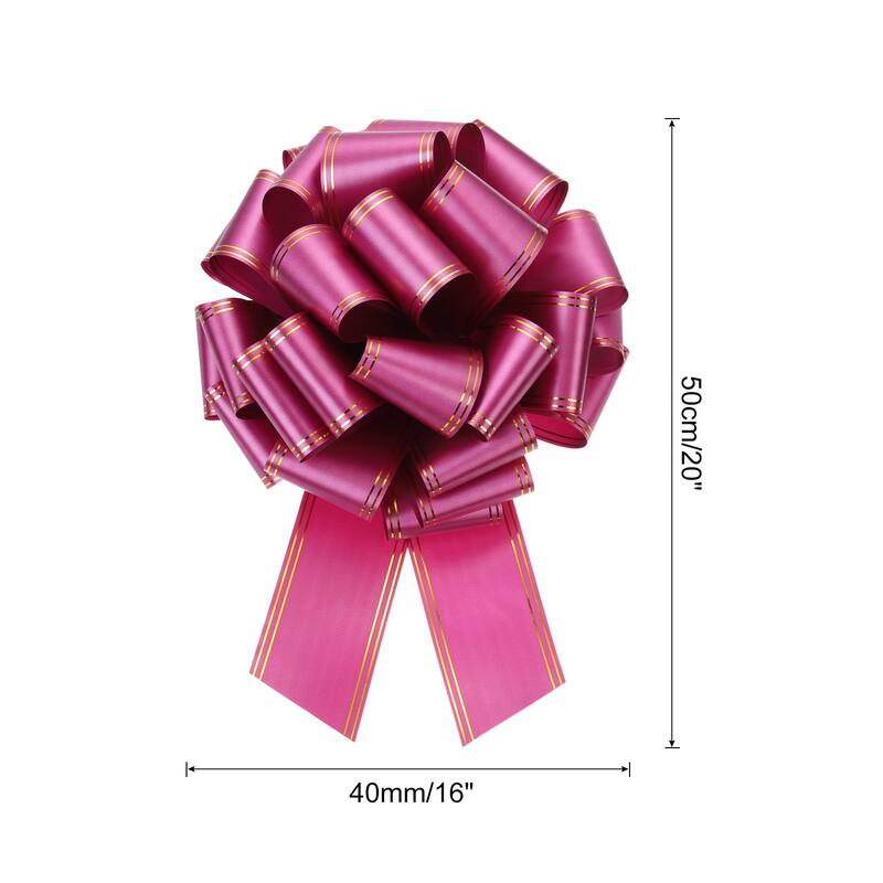 12 Inch Giant Large Pull Bow Big Metallic Car Bows Ribbon w Gold Edge - Wine Red - 16 Inch