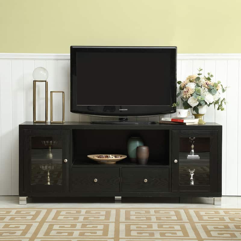 Black 58-inch Sliding Barn Door TV Console - Black