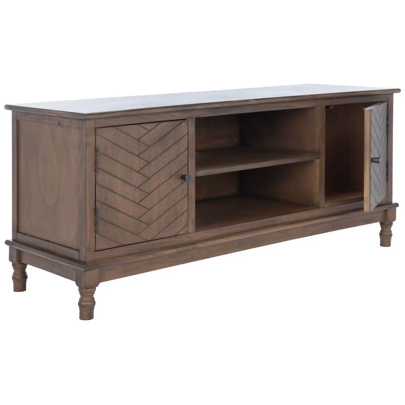 SAFAVIEH Magnolia 2-Door 2-Shelf Storage TV Media Stand - 47.3" W x 15.8" L x 20" H