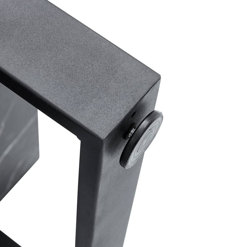 47.2" Modern Rectangular Coffee Table with Black Metal Legs and Anti-Slip Bottom Design