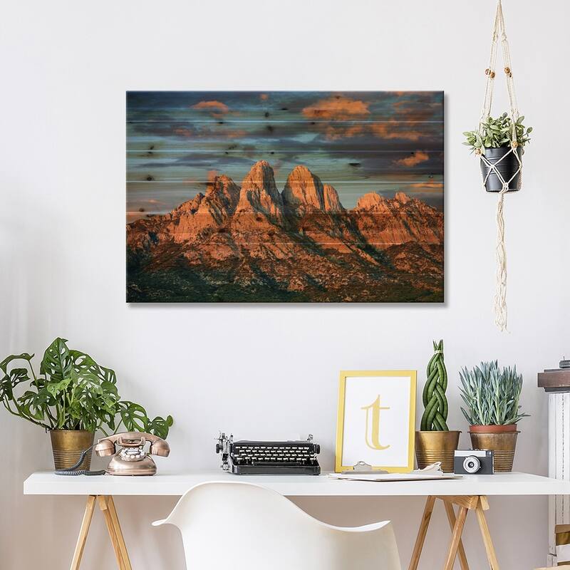Organ Mountains Near Las Cruces, New Mexico II Print On Wood by Tim Fitzharris - Multi-Color