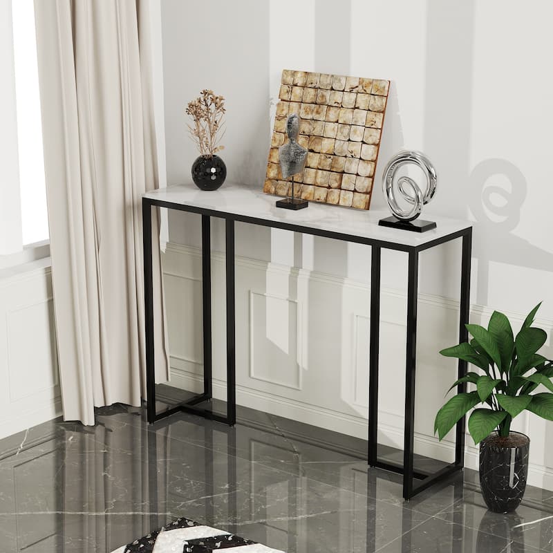 Long Narrow Hall Console Table Sintered Stone Tabletop On Sale Bed