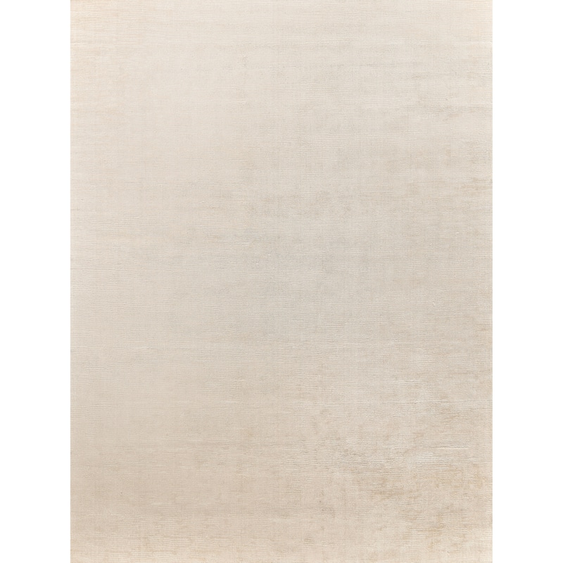 EXQUISITE RUGS Tangaro Hand-loomed Bamboo Silk/Banana Silk Light Beige Area Rug.