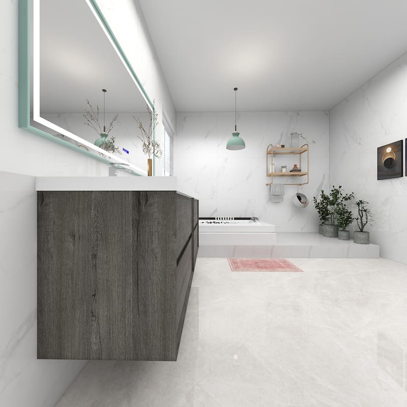 Selina 72" Wall Mounted Vanity with Double Sink - 72