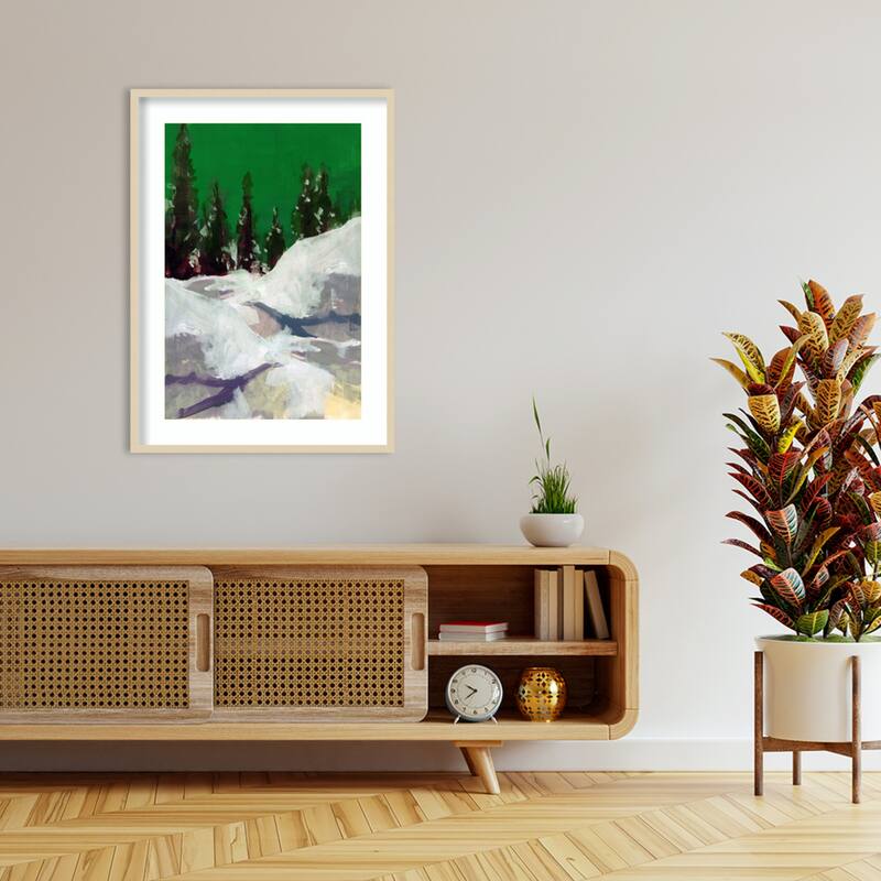Winter Scene In the Forest 2 by Cartissi Wood Framed Wall Art Print