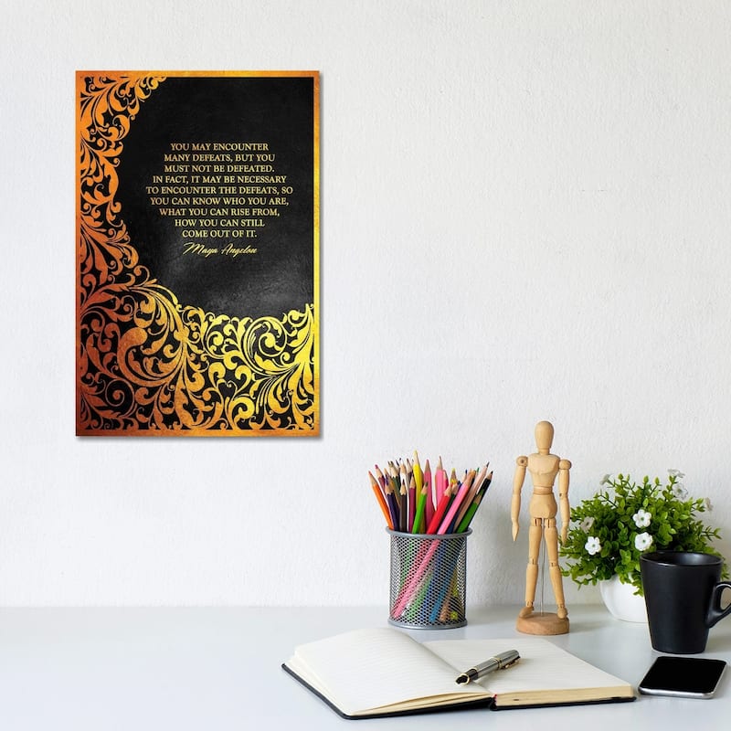 iCanvas "Maya Angelou Motivational Quote" by Adrian Baldovino Canvas Print - 12x8x0.75