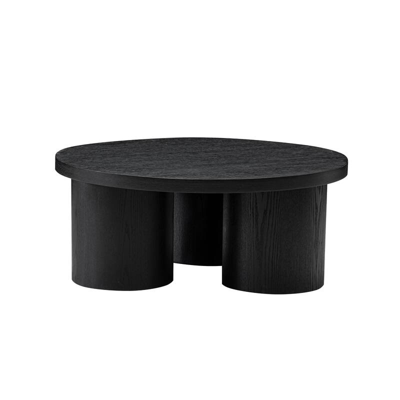Modrest Babson Modern Black Oak Round Coffee Table