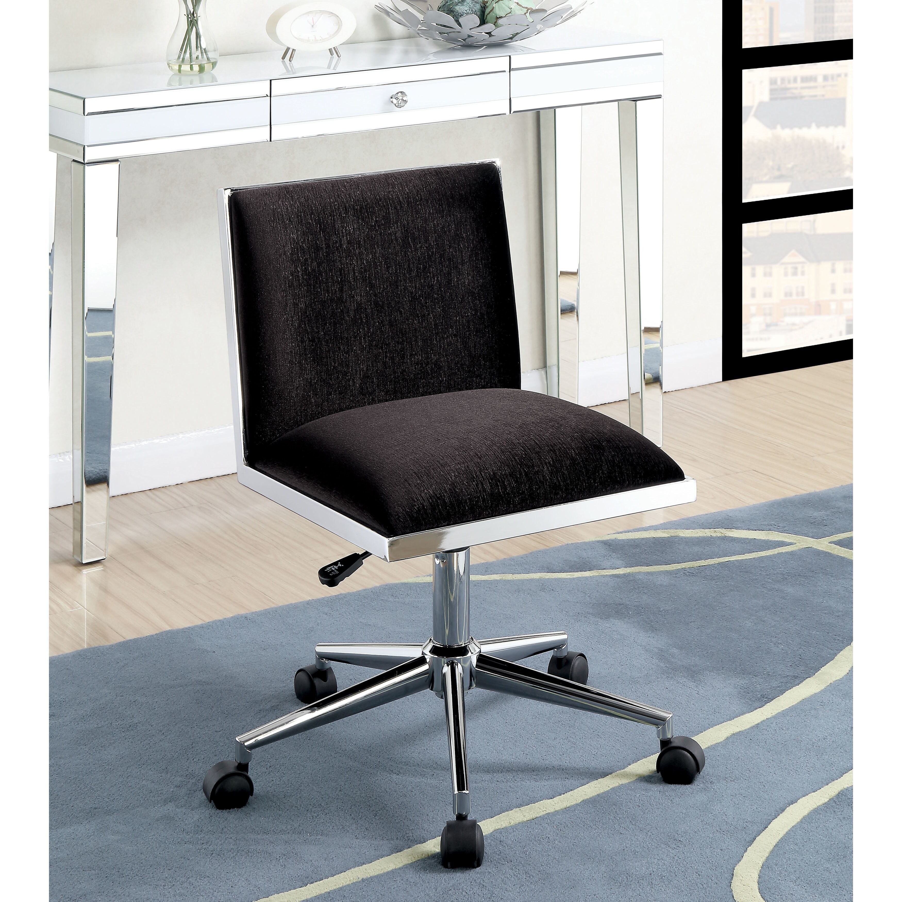 Furniture of America Ceto Contemporary Fabric Height Adjustable Office Desk Chair