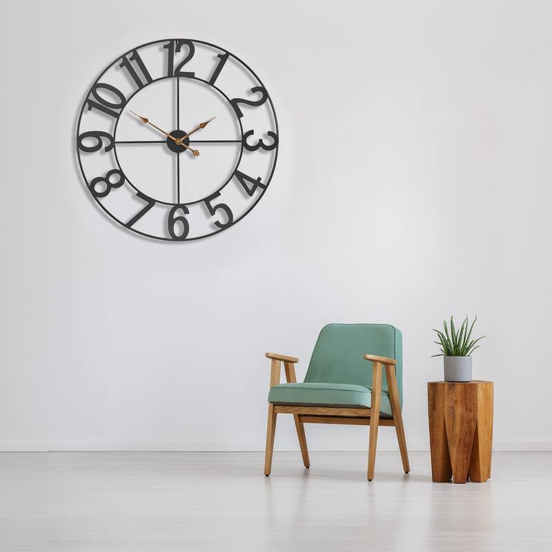 Sorbus Large Wall Clock 32" - Battery Operated Analog Large Clock (Black)