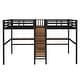 preview thumbnail 11 of 11, Natural Wood Twin Over Twin Loft Bed with Double Desk Wardrobe Shelves Power Outlet