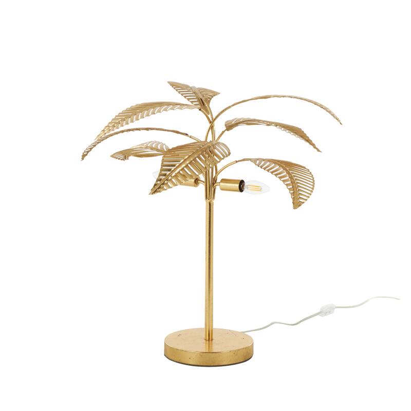 Metal Tree Table Lamp or Floor Lamp with Round Base - Gold - Roche River Decor