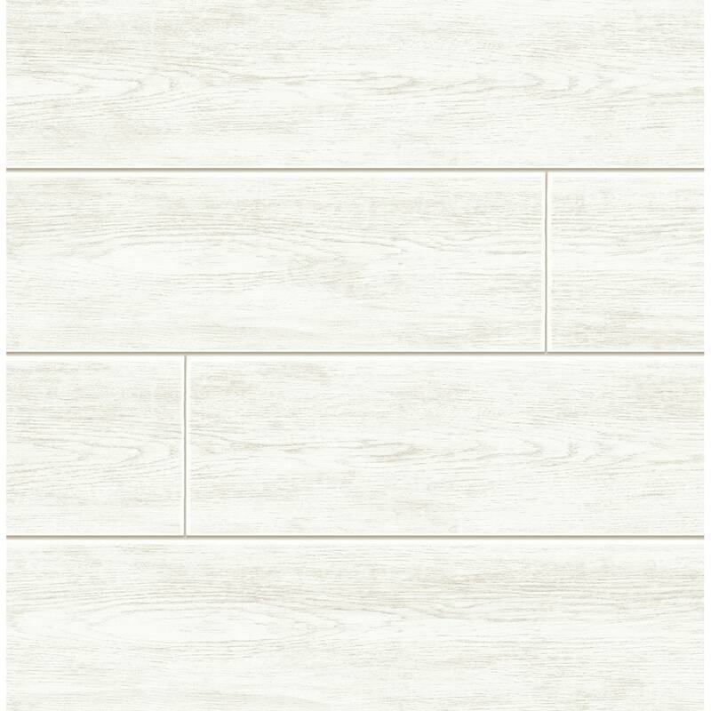 NextWall Farmhouse Shiplap Christmas Peel and Stick Wallpaper - 20.5 in. W x 18 ft. L - 20.5 in. W x 18 ft. L - Off White