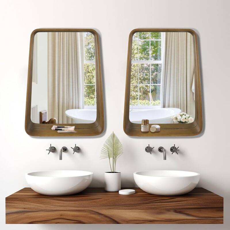 Multifunctional Wall Mirror Set with Shelf - 18"x24"