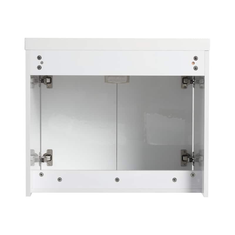 Float Mounting Bathroom Vanity With Resin Sink