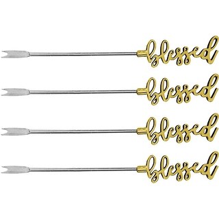 Bloody Mary and More Cocktails Taseven 16PCS Stainless Steel Cocktail Picks Reusable Martini Pick Set Olive Skewers Barbeque Snacks Long Fruits Toothpicks Appetizer Drink Sticks for Bar Party 