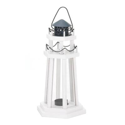 Wooden Lighthouse Hanging Candle Lantern