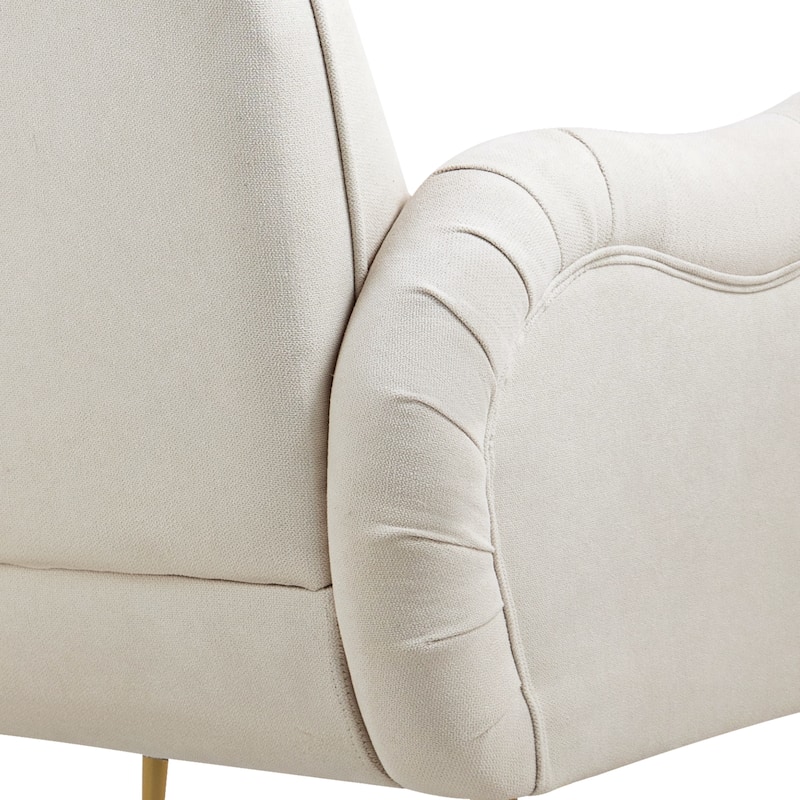 Snowflake Fabric Accent Chair with Gold Legs