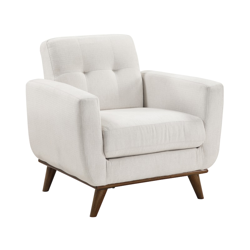 Fremont & Park Everett 35.5" Textured Fabric Accent Chair - Tufted Chair Back - Beige