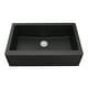 preview thumbnail 2 of 8, Karran All-in-One Farmhouse/Apron-Front Quartz 34 in. Single Bowl Kitchen Sink in Black with Faucet KKF210 in Stainless Steel