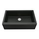 preview thumbnail 2 of 8, Karran All-in-One Farmhouse/Apron-Front Quartz 34 in. Single Bowl Kitchen Sink in Black with Faucet KKF220 in Stainless Steel