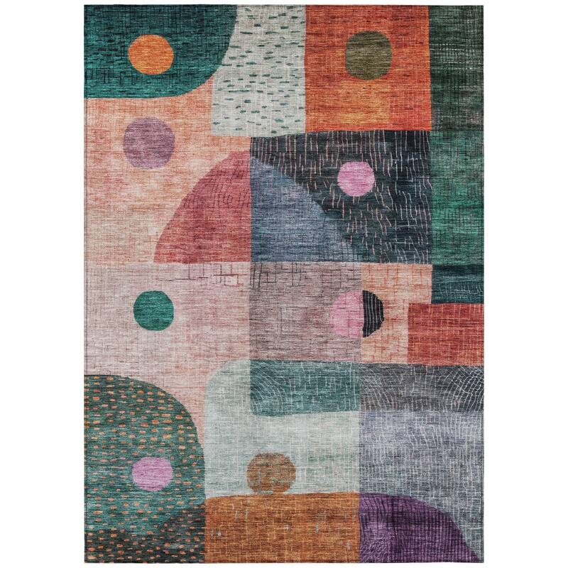 HomeRoots Geometric Transitional Rectangle Outdoor Rug