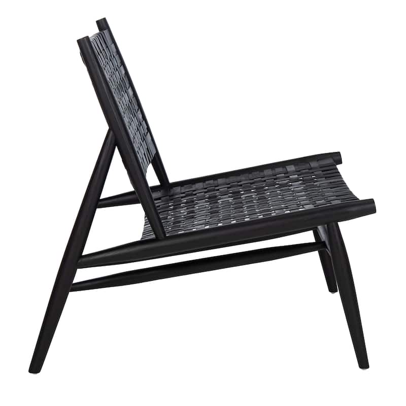 SAFAVIEH Soleil Squared Leather Woven Accent Chair - 26" W x 31.5" L x 30.7" H