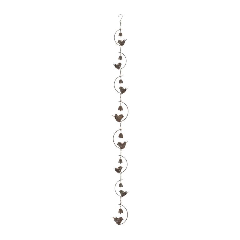 Bird and Bell Rain Chain 70"L