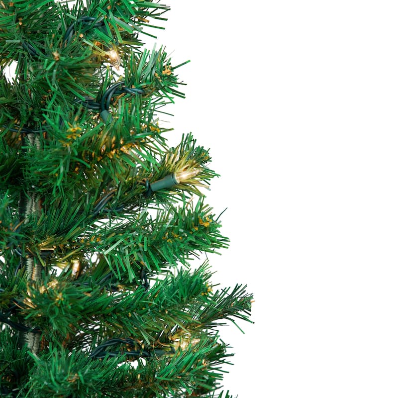 3' Medium Mixed Classic Pine Artificial Christmas Tree - Clear Lights - 3 Foot