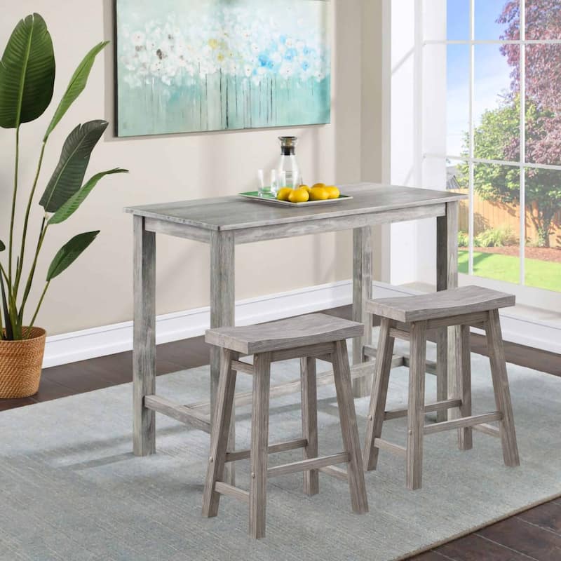 Sonoma Backless Saddle Stool - Set of 2 - Storm Gray Wire-Brush - Counter Height