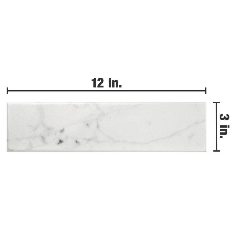Merola Tile Classico Carrara Glossy 3" x 12" Ceramic Wall Tile