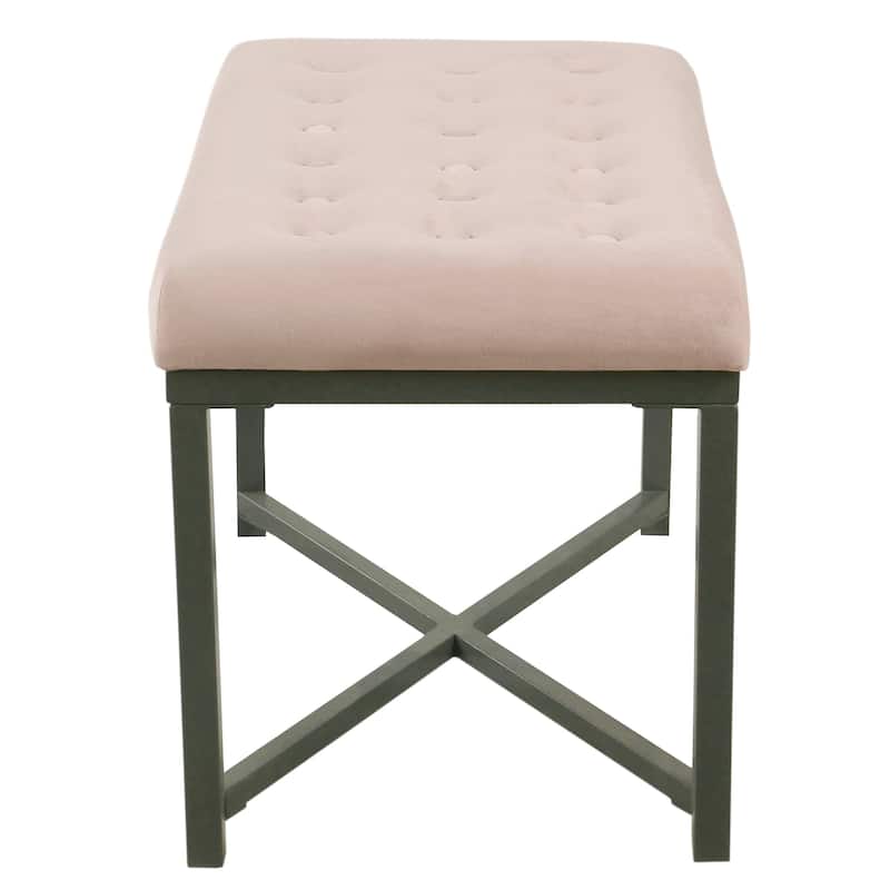 Silver Orchid Sid Velvet Tufted Ottoman