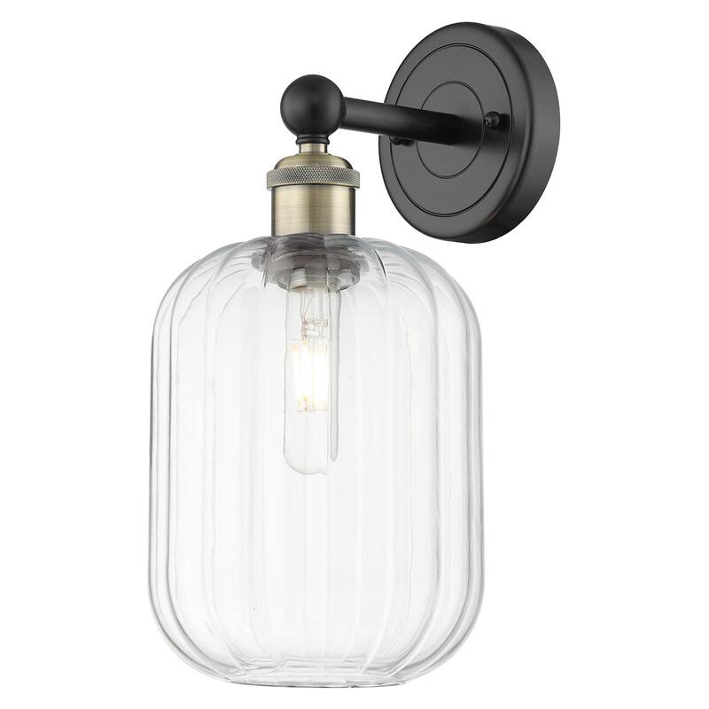 Innovations Lighting 616-1W-14-7 Preston Sconce Preston 14" Tall Wall - Black Antique Brass / Clear