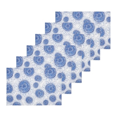 Blue Harvest Sunflower Placemats Set of 6, 14" x 20"
