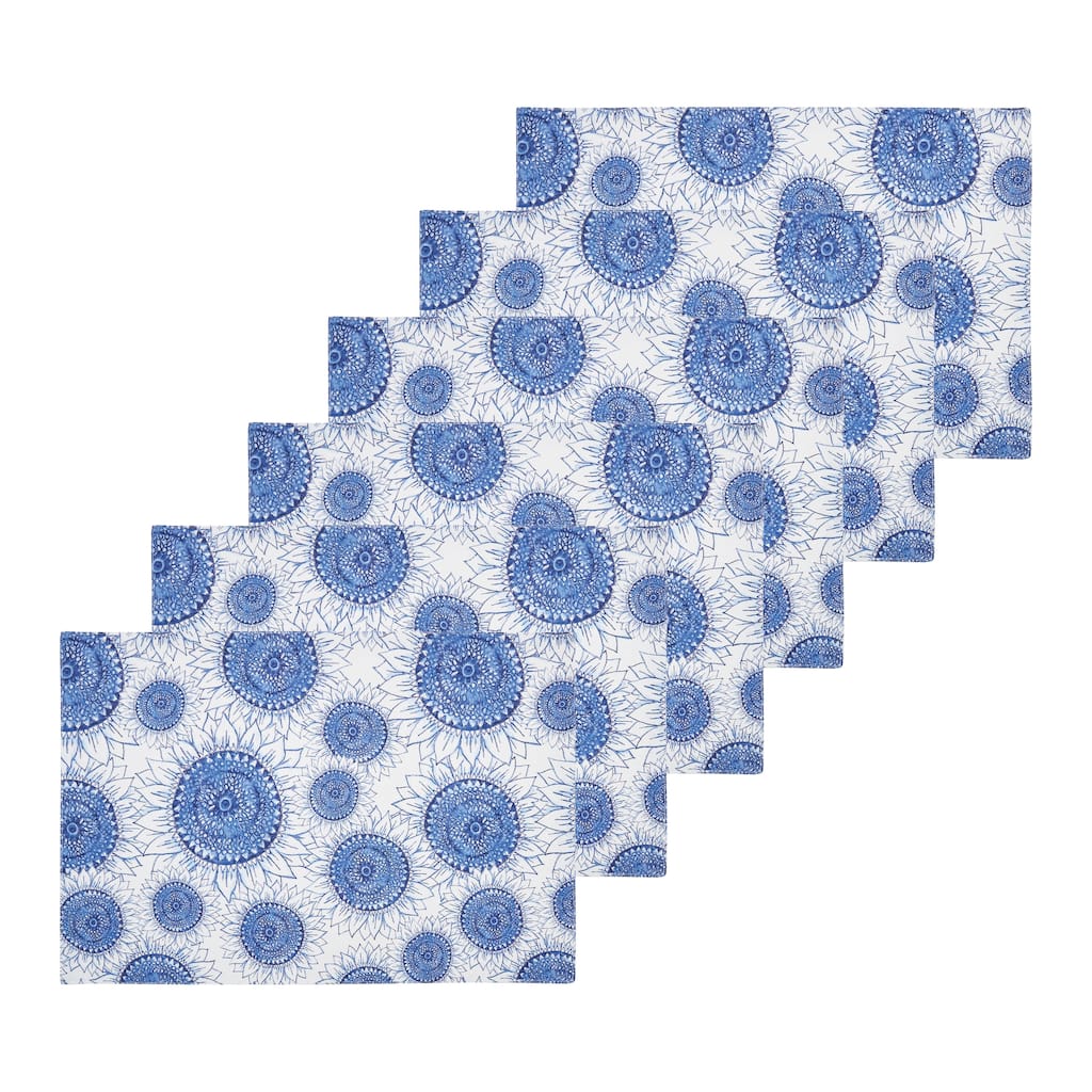 Blue Harvest Sunflower Placemats Set of 6, 14" x 20"