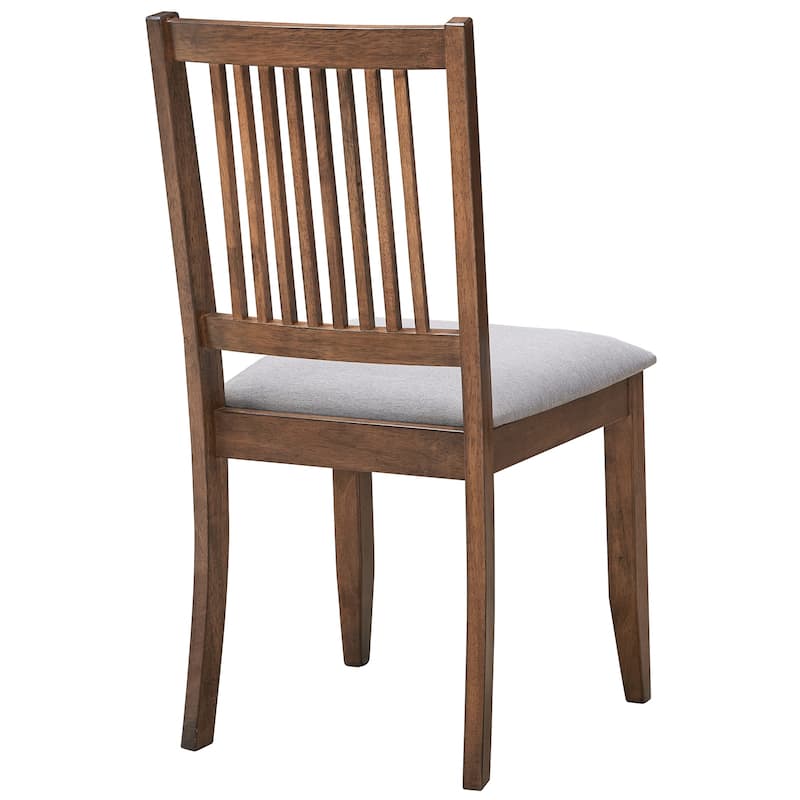 Farmhouse 18"Wide Slat Back Upholstered Seat Wood Dining Chairs - 17.75L×18W×35H