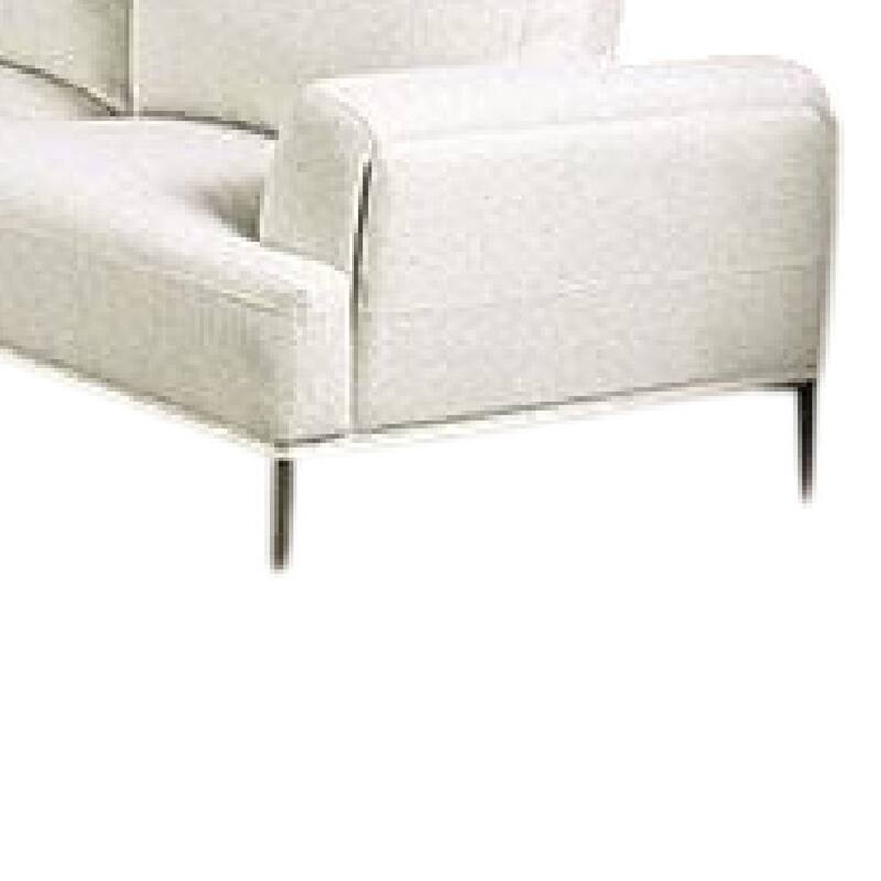Batty J Sectional Chaise Sofa, Beige Chenille, 147 Inch, Adjustable