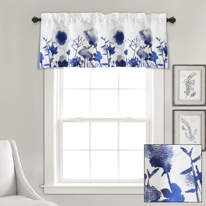 Lush Decor Zuri Flora Light Filtering Window Curtain Valance - 18" x 52"