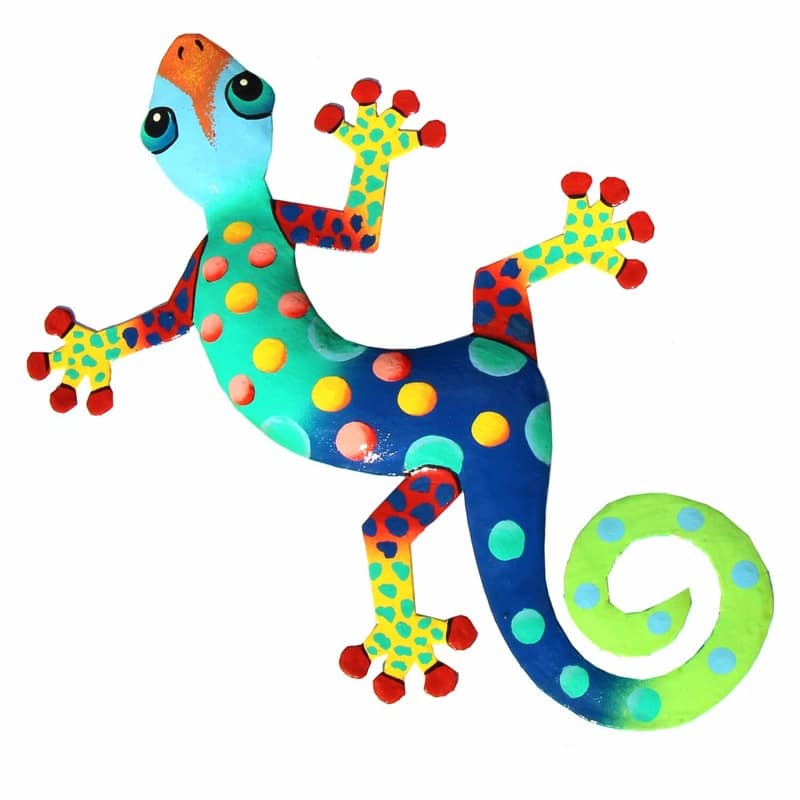 Handmade Recycled Metal Gecko Wall Art (Haiti)