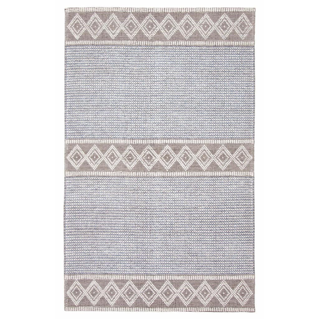 ECARPETGALLERY Braid weave Sienna Navy Wool Rug - 5'0 x 8'1