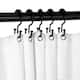 Utopia Alley Deco Flat Double Roller Shower Curtain Hooks, Black