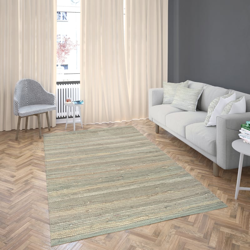Fabstyles Solid Cotton Handmade Area Rag Rug Living Room, Hallway